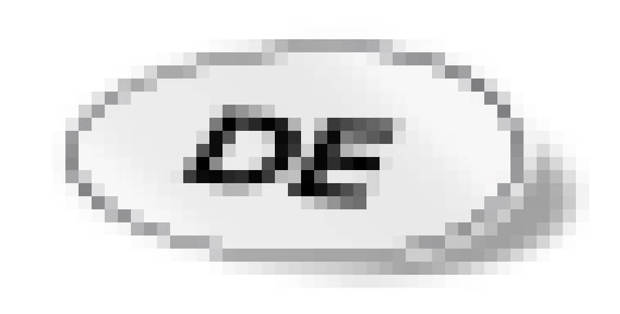 DE.design Logo: verpixelter, weißer, ovaler Länderkürzel-Aufkleber mit DE in der Mitte | pixelated, white, oval country code sticker with DE in the middle