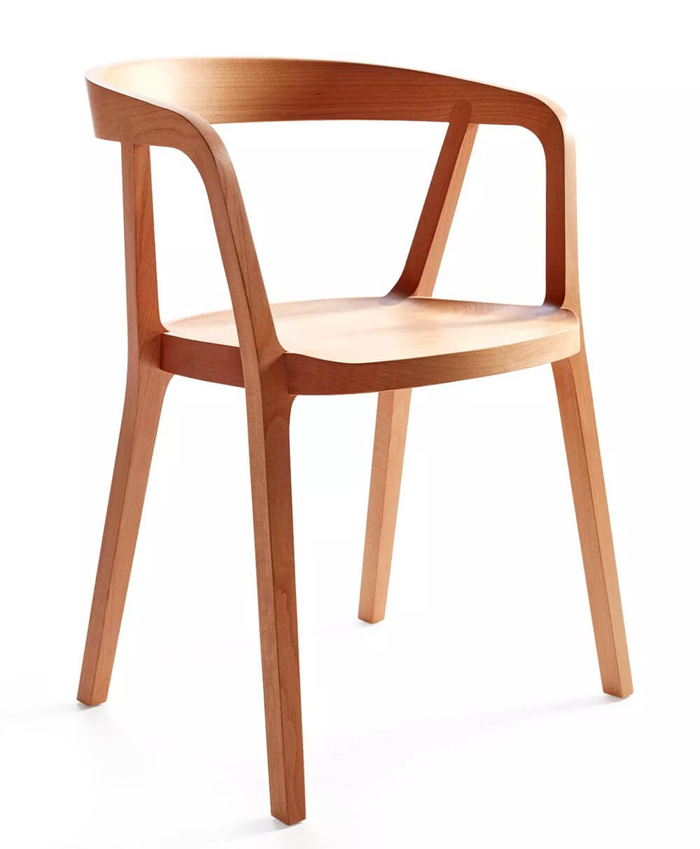 Wooden Chair with Beech Armrest by Grüne Erde